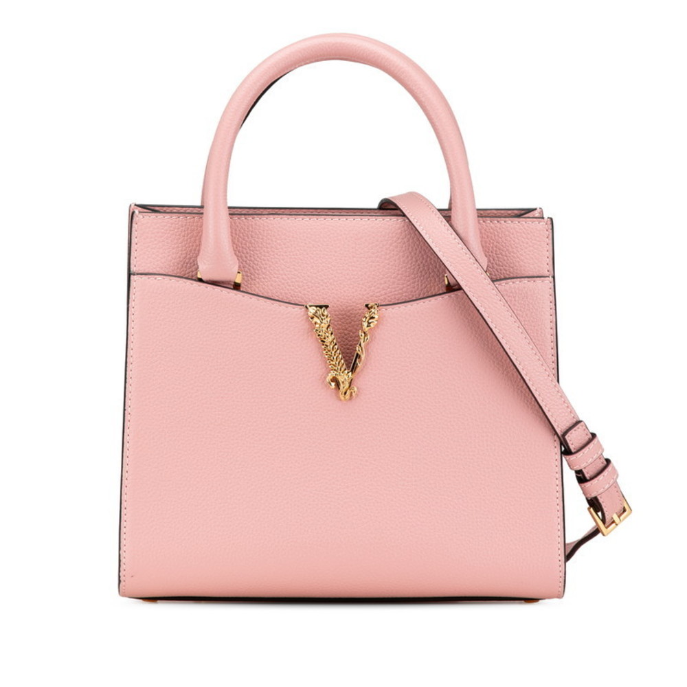 Versace Virtus Handbag Pink Leather